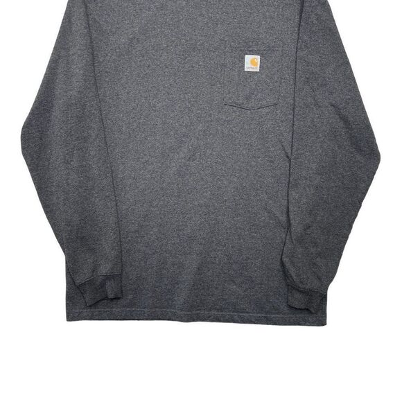 Carhartt Shirt Men's Size XL Grey Loose Fit Heavyweight Long Sleeve Pocket Tee - Picture 4 of 9